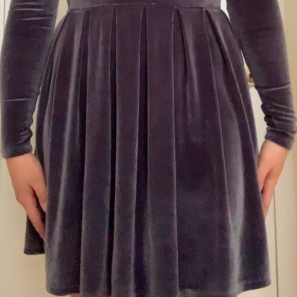 Talula Purple Velvet Long Sleeved Dress - Picture 2 of 6